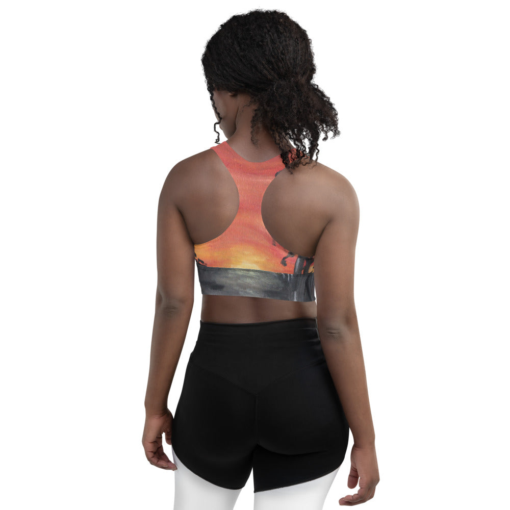 "African sunset" Longline sports bra