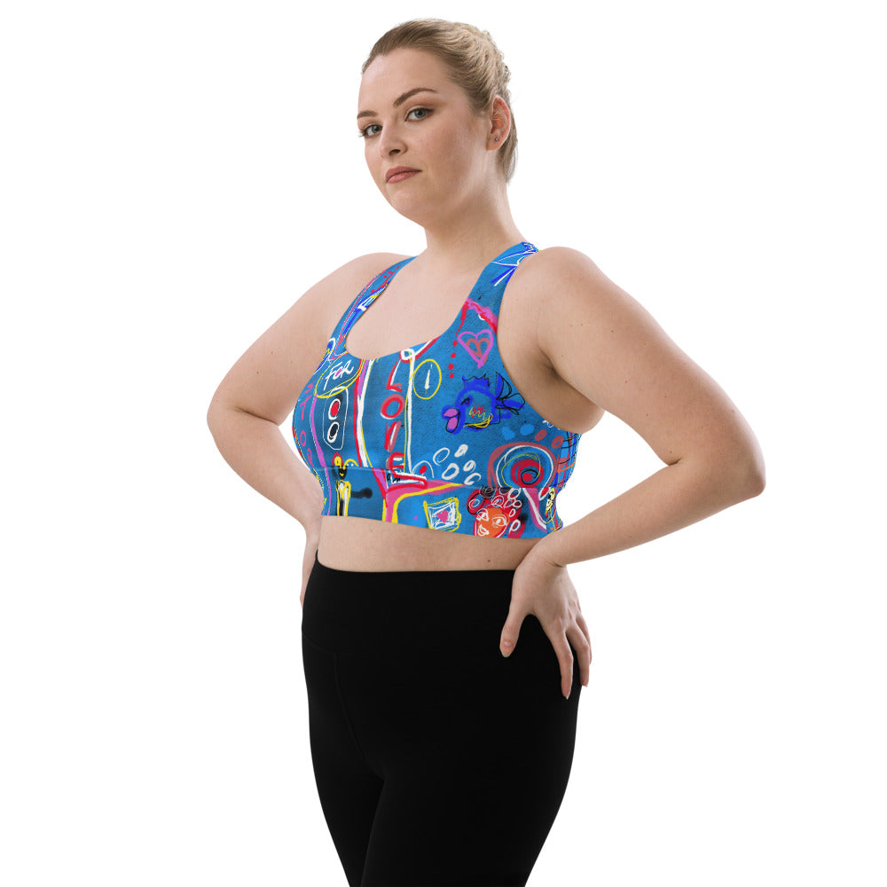 "Sudoku" Longline sports bra