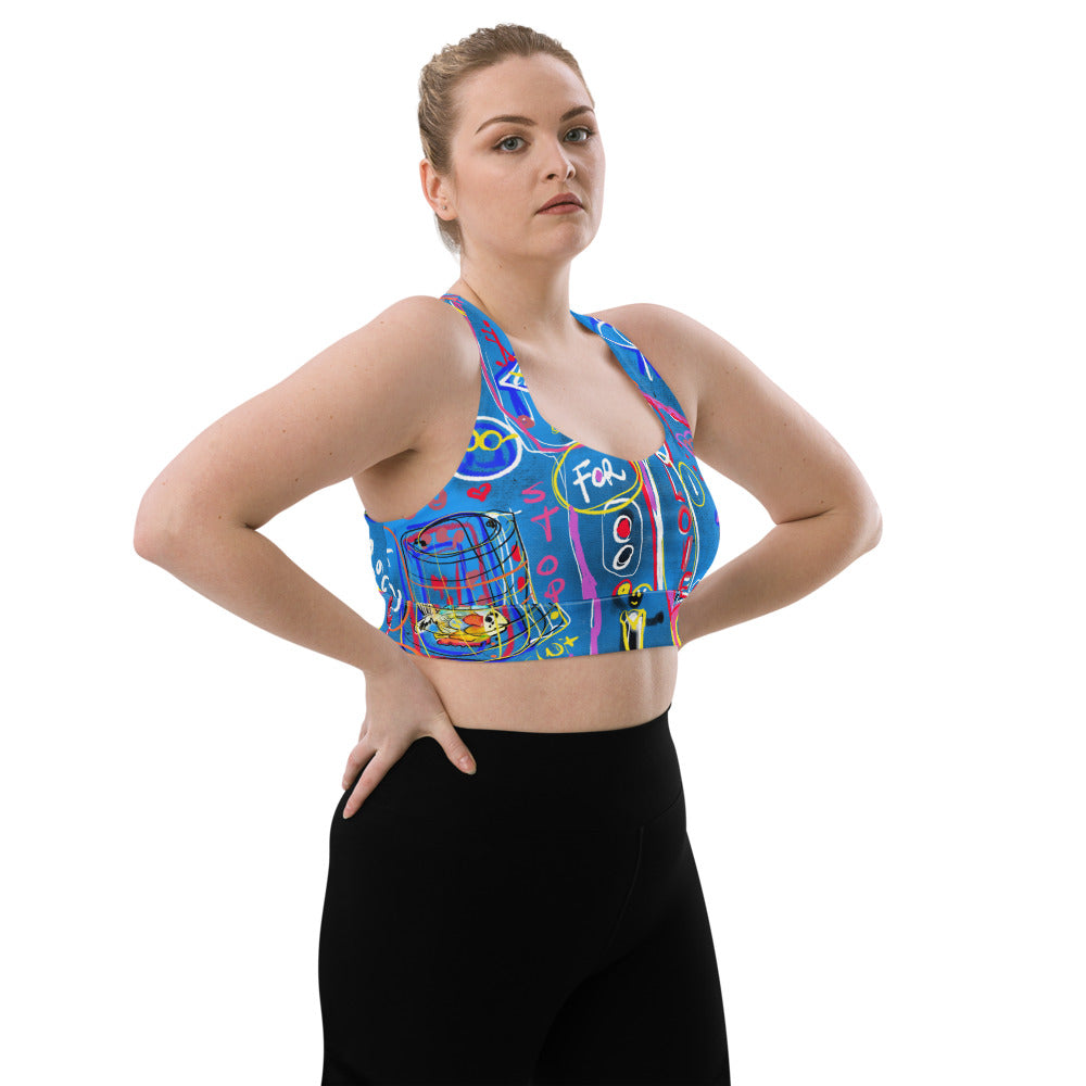 "Sudoku" Longline sports bra