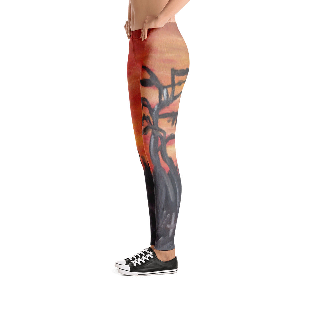 "African sunset" Low waist Leggings