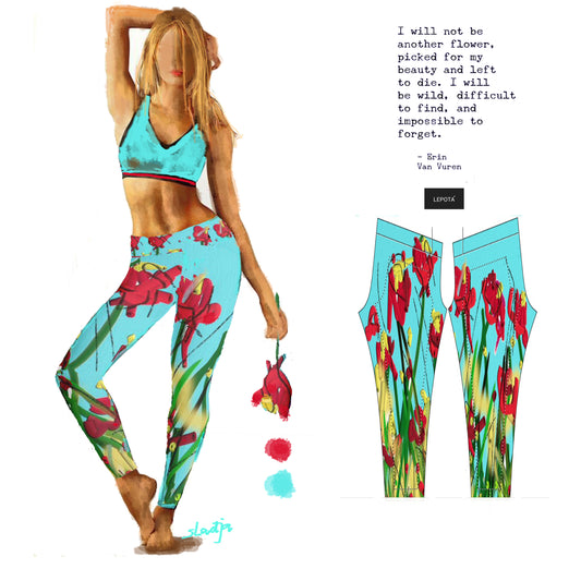 "Wild flower" Low waist Leggings