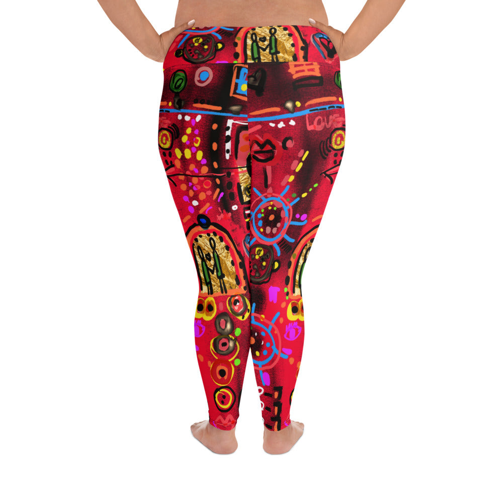 "Secret love" All-Over Print Plus Size Leggings