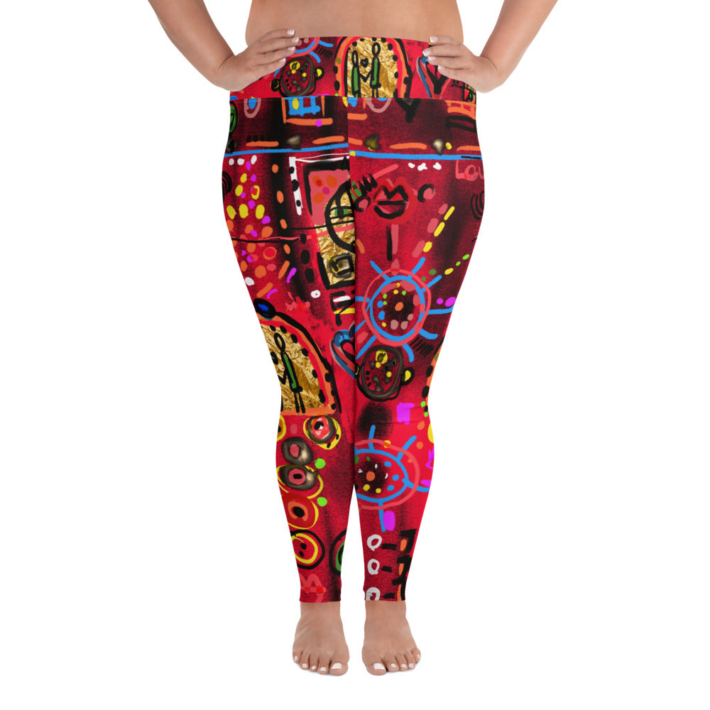 "Secret love" All-Over Print Plus Size Leggings