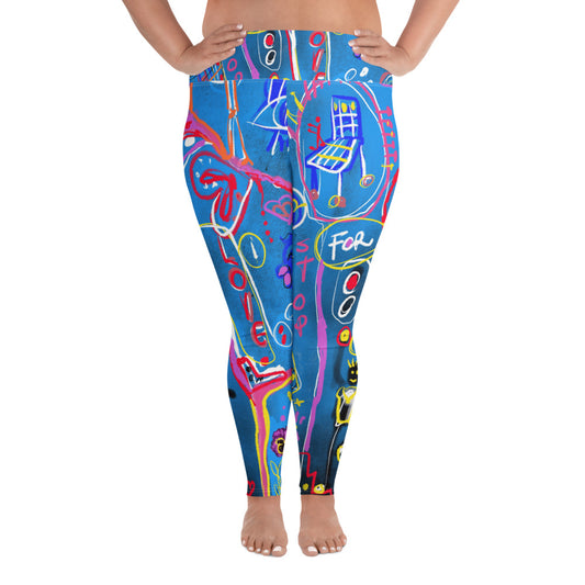 "Sudoku" All-Over Print Plus Size Leggings