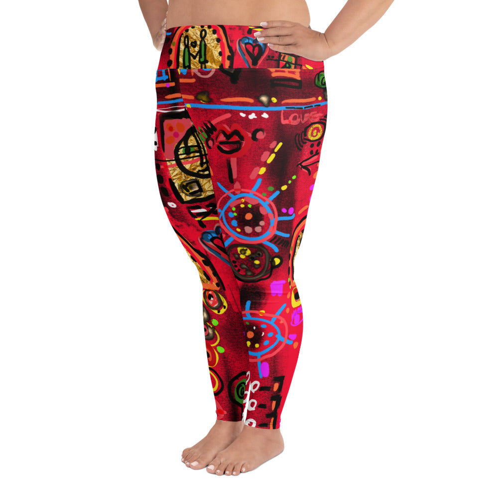 "Secret love" All-Over Print Plus Size Leggings