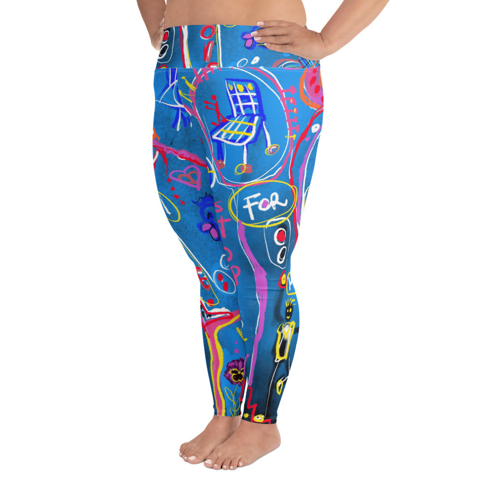 "Sudoku" All-Over Print Plus Size Leggings