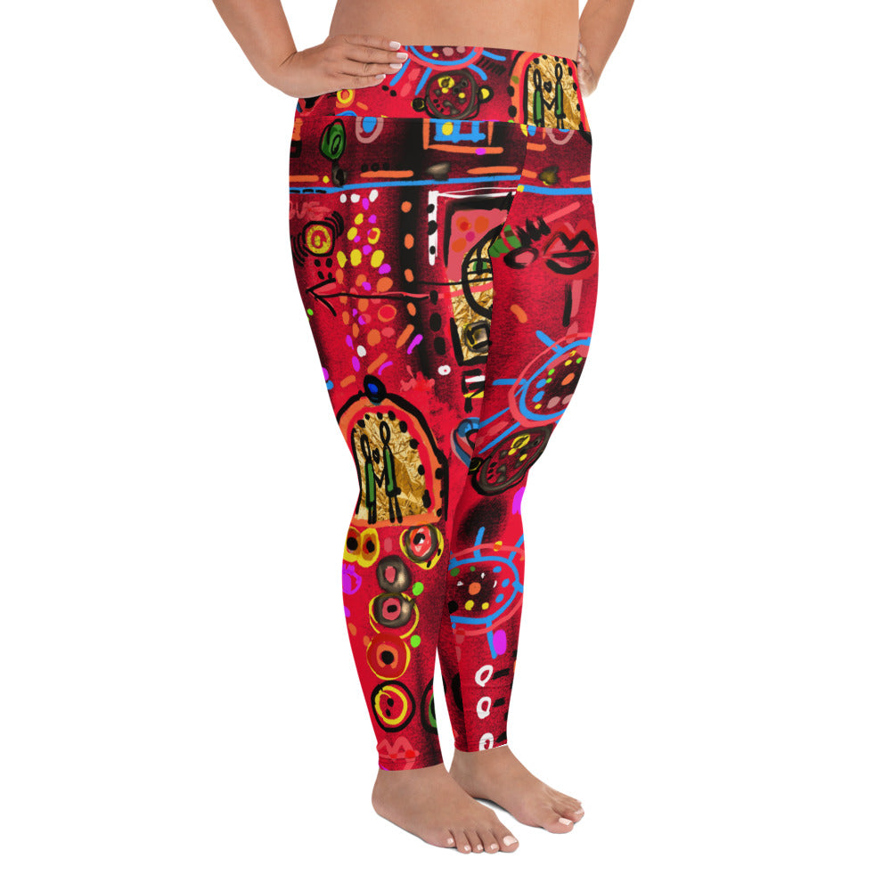 "Secret love" All-Over Print Plus Size Leggings