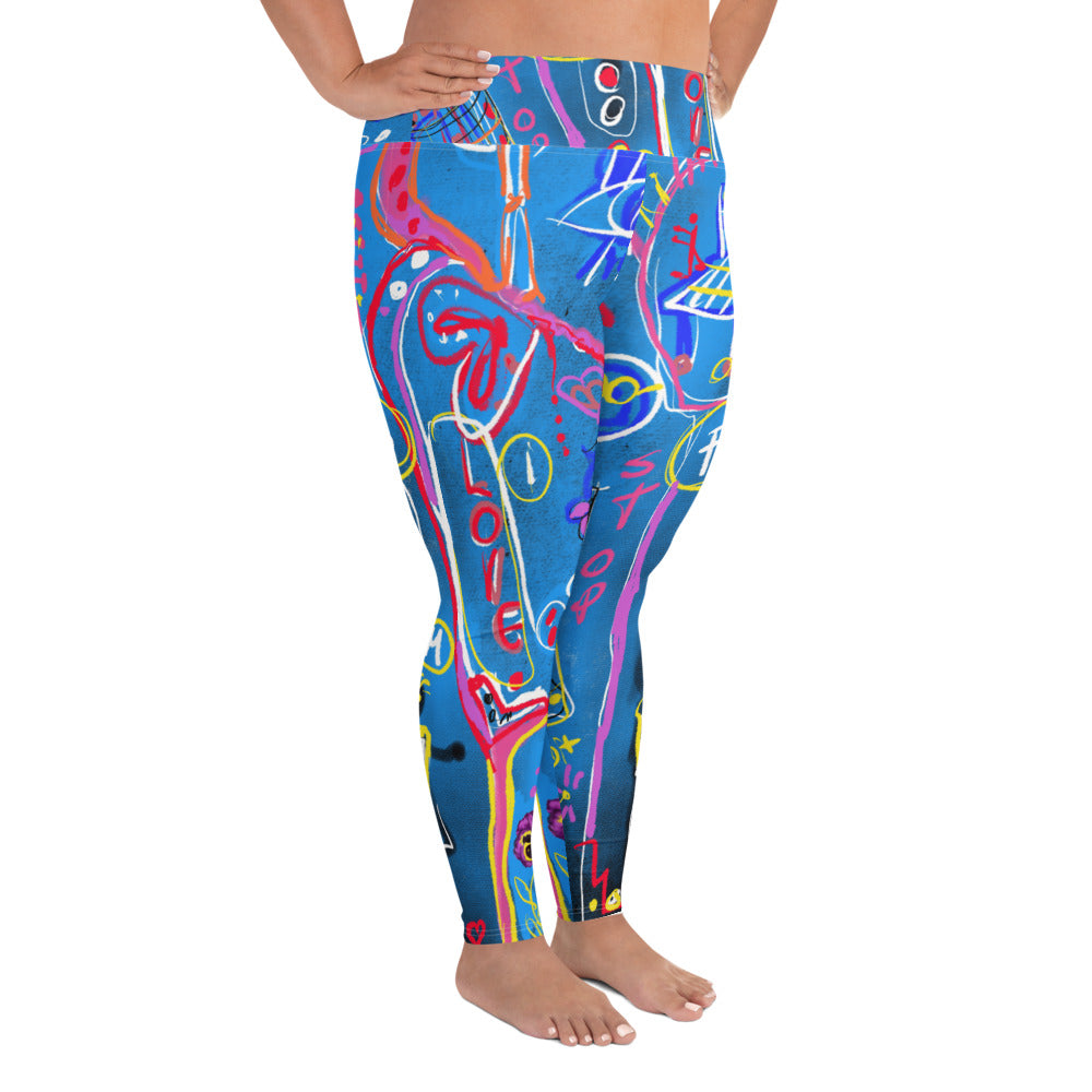 "Sudoku" All-Over Print Plus Size Leggings