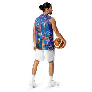 "Sudoku"Recycled unisex basketball jersey