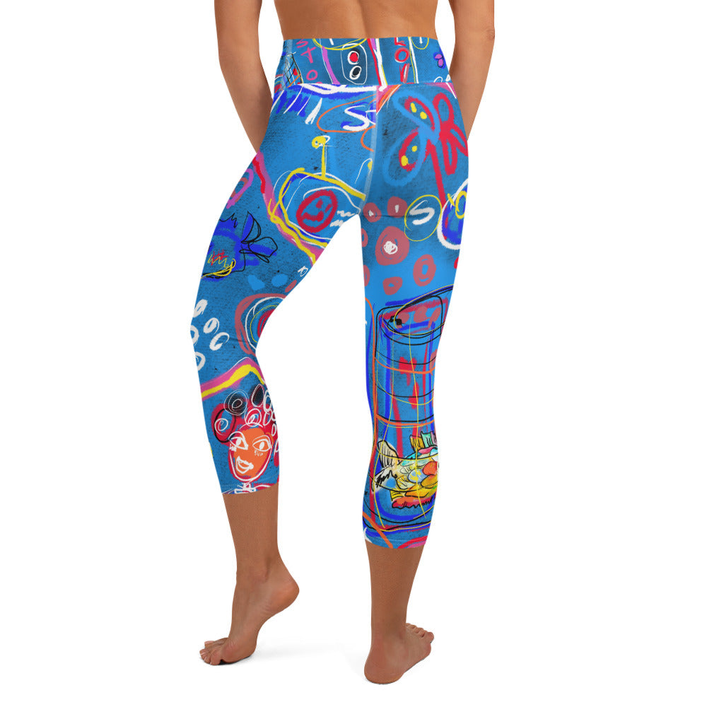 "Sudoku" Yoga Capri Leggings