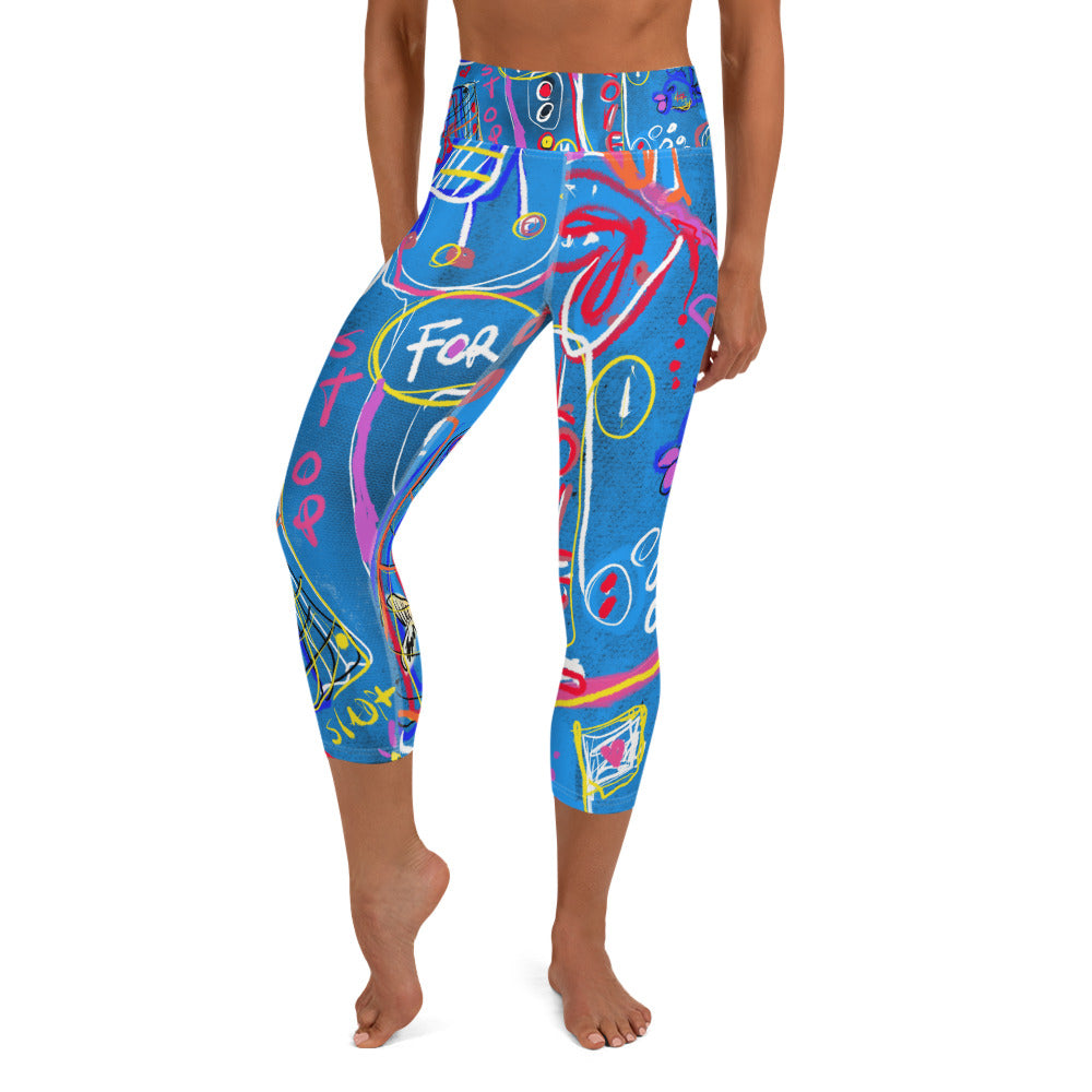 "Sudoku" Yoga Capri Leggings