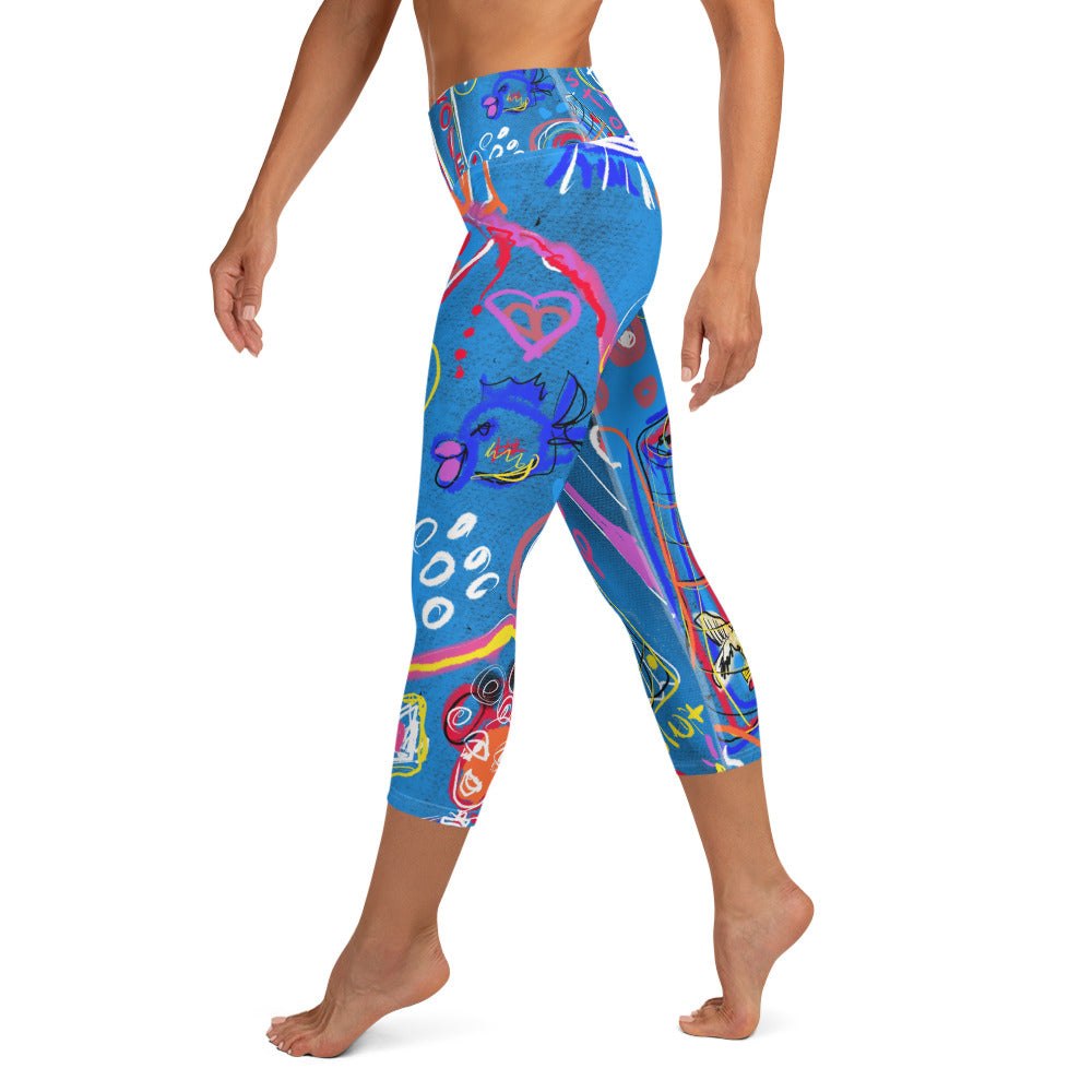 "Sudoku" Yoga Capri Leggings