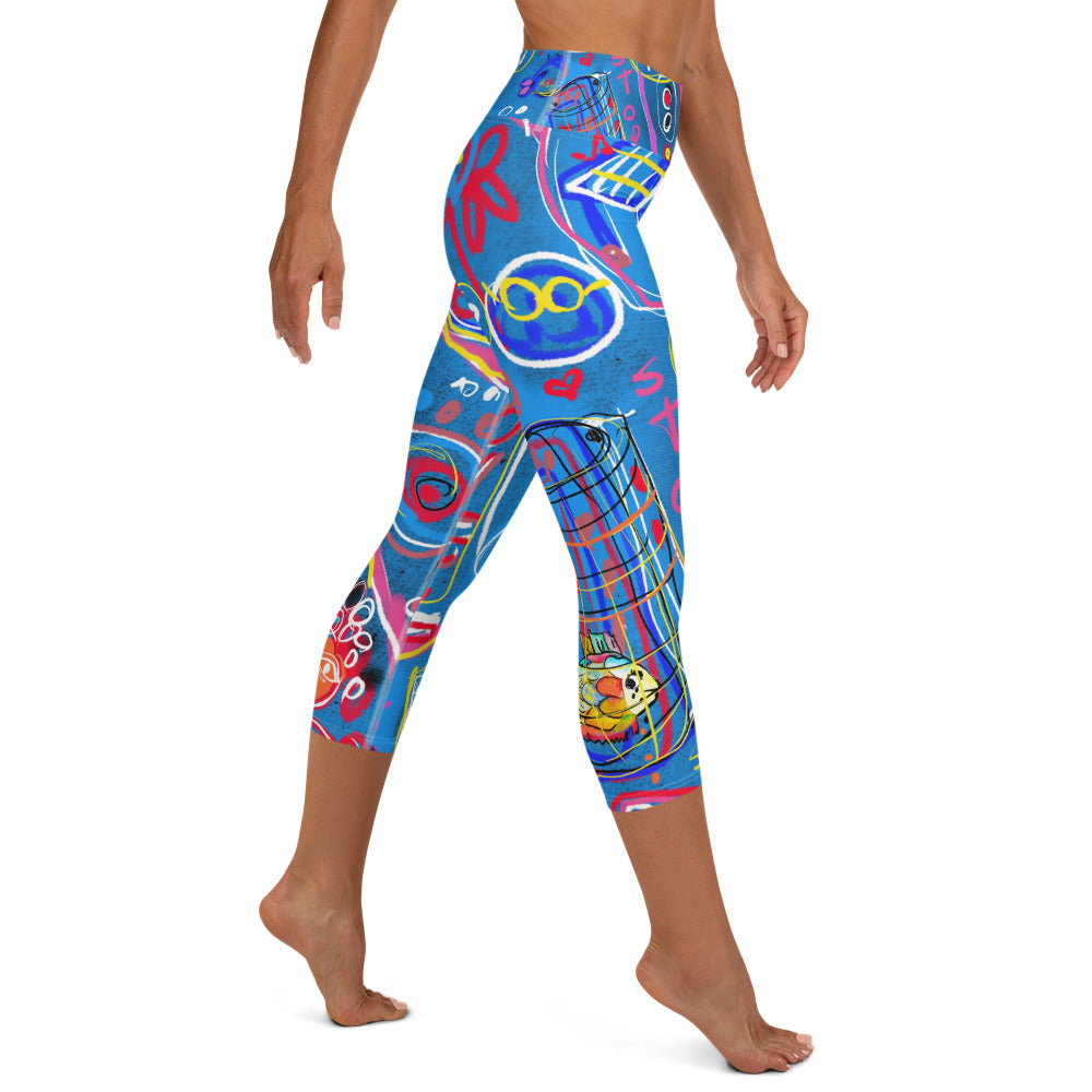 "Sudoku" Yoga Capri Leggings