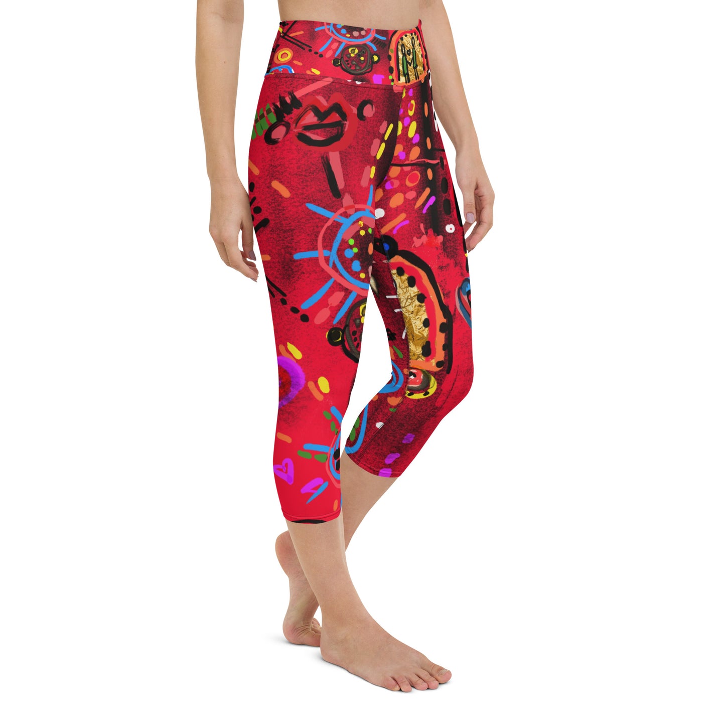 "Secret love" Yoga Capri Leggings