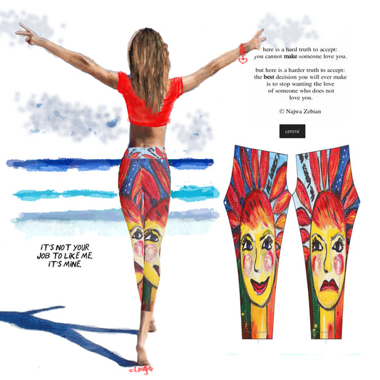 "He loves me He loves me not" Low waist Leggings