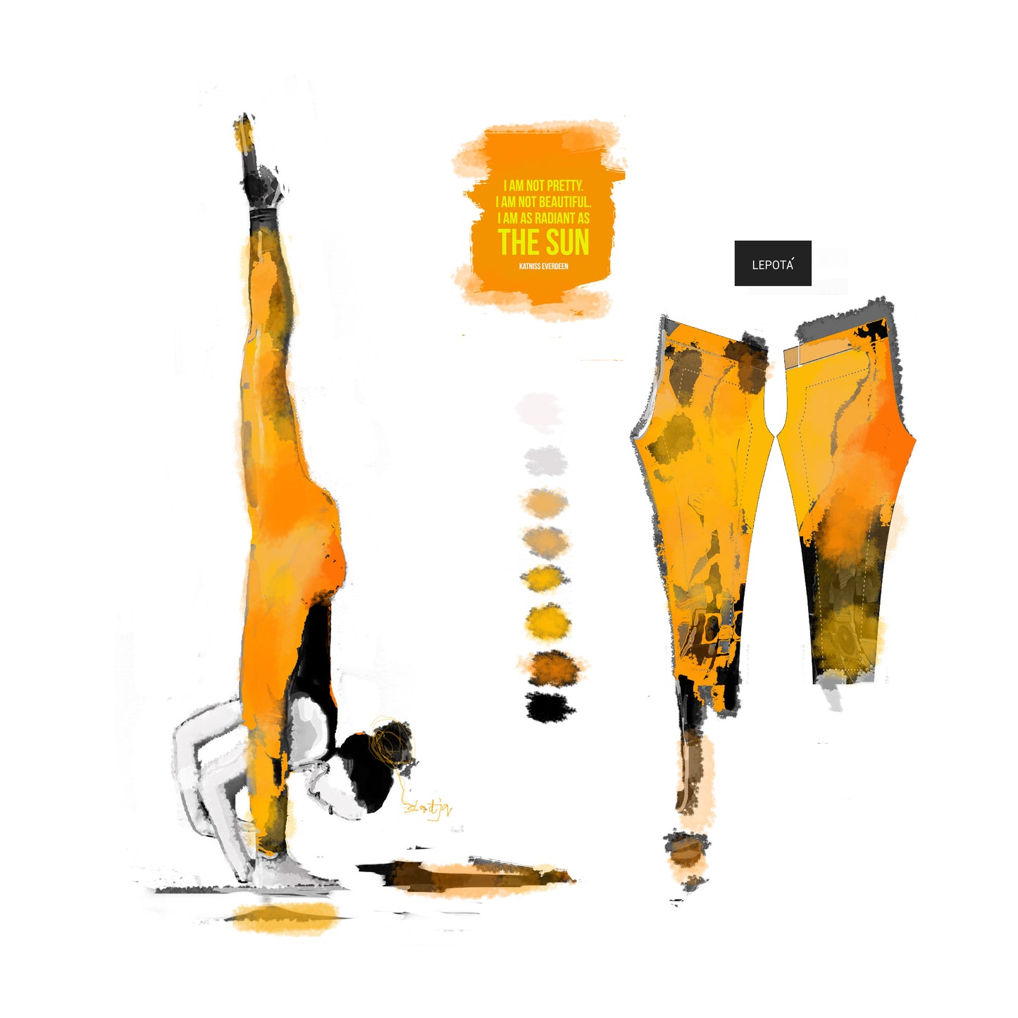 "I am the sun" low waist Leggings