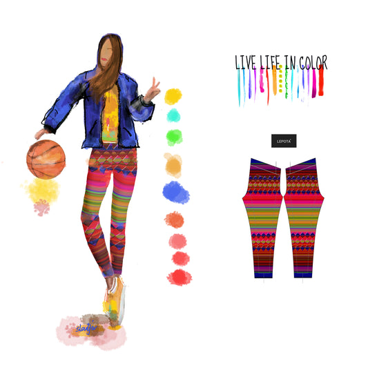 "Let's color" low waist Leggings