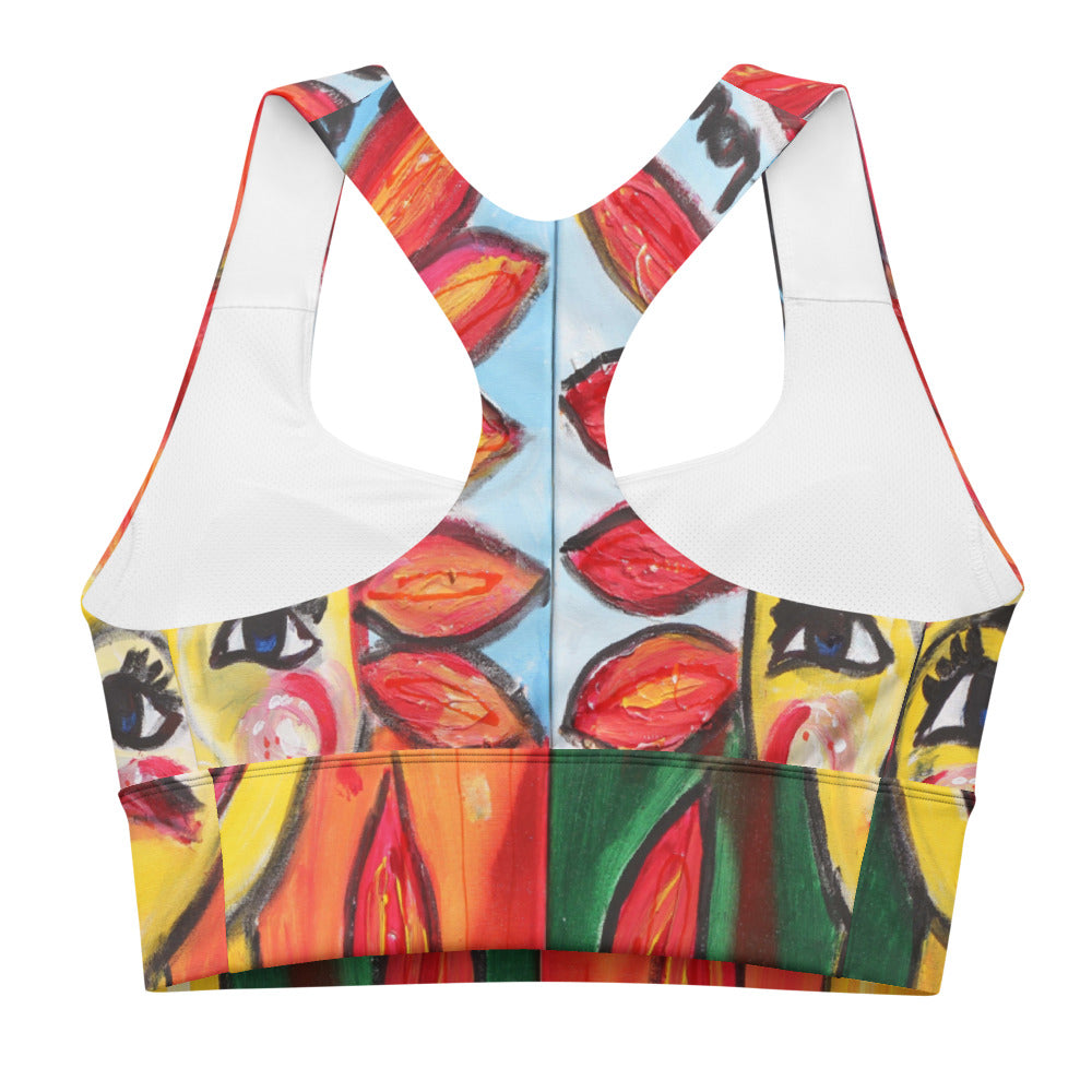 "He loves me he loves me not" Longline sports bra