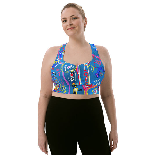 "Sudoku" Longline sports bra