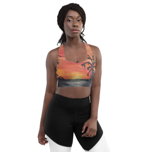 "African sunset" Longline sports bra