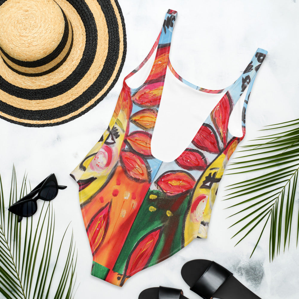 "He loves me he loves me not" One-Piece Swimsuit