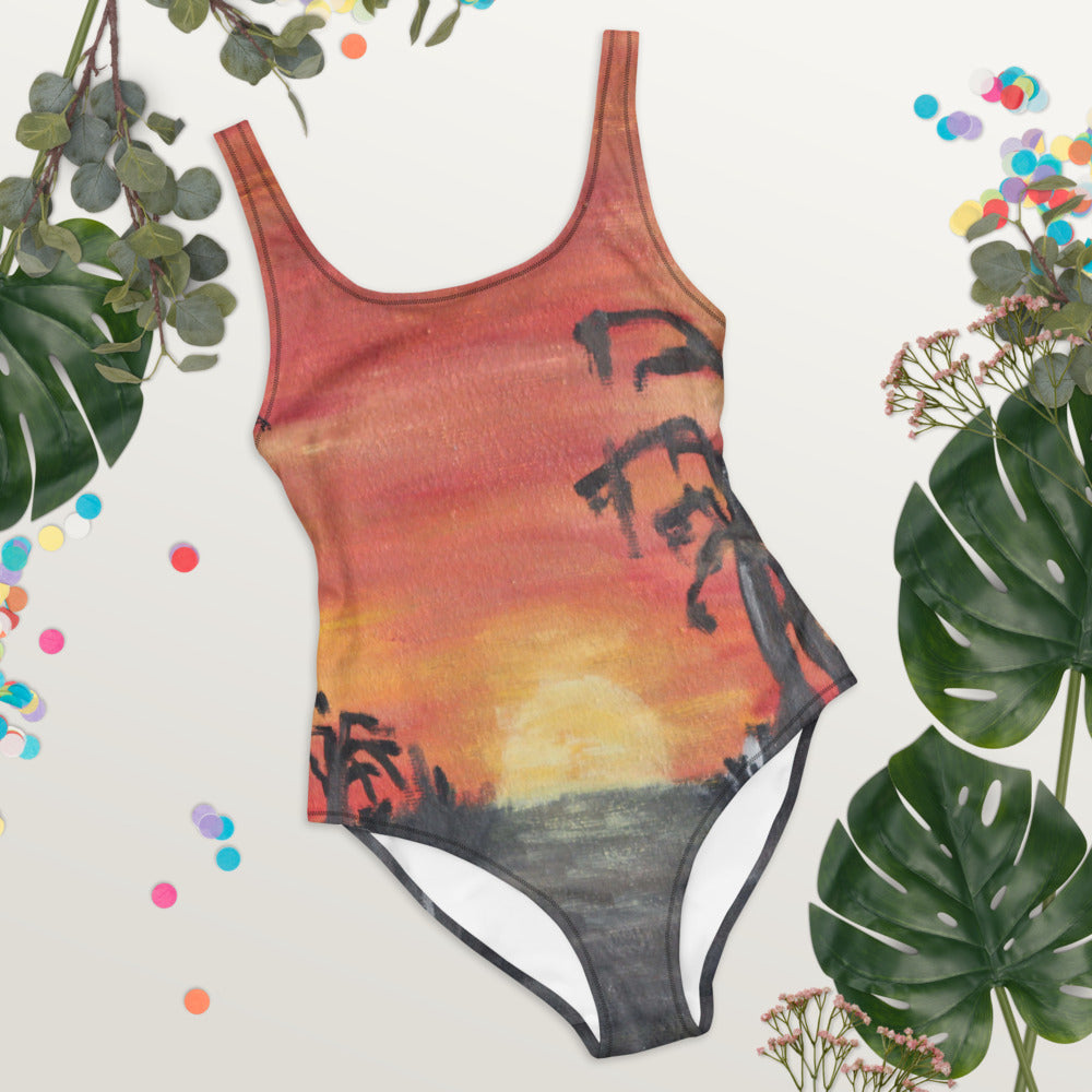 African sunset" One-Piece Swimsuit