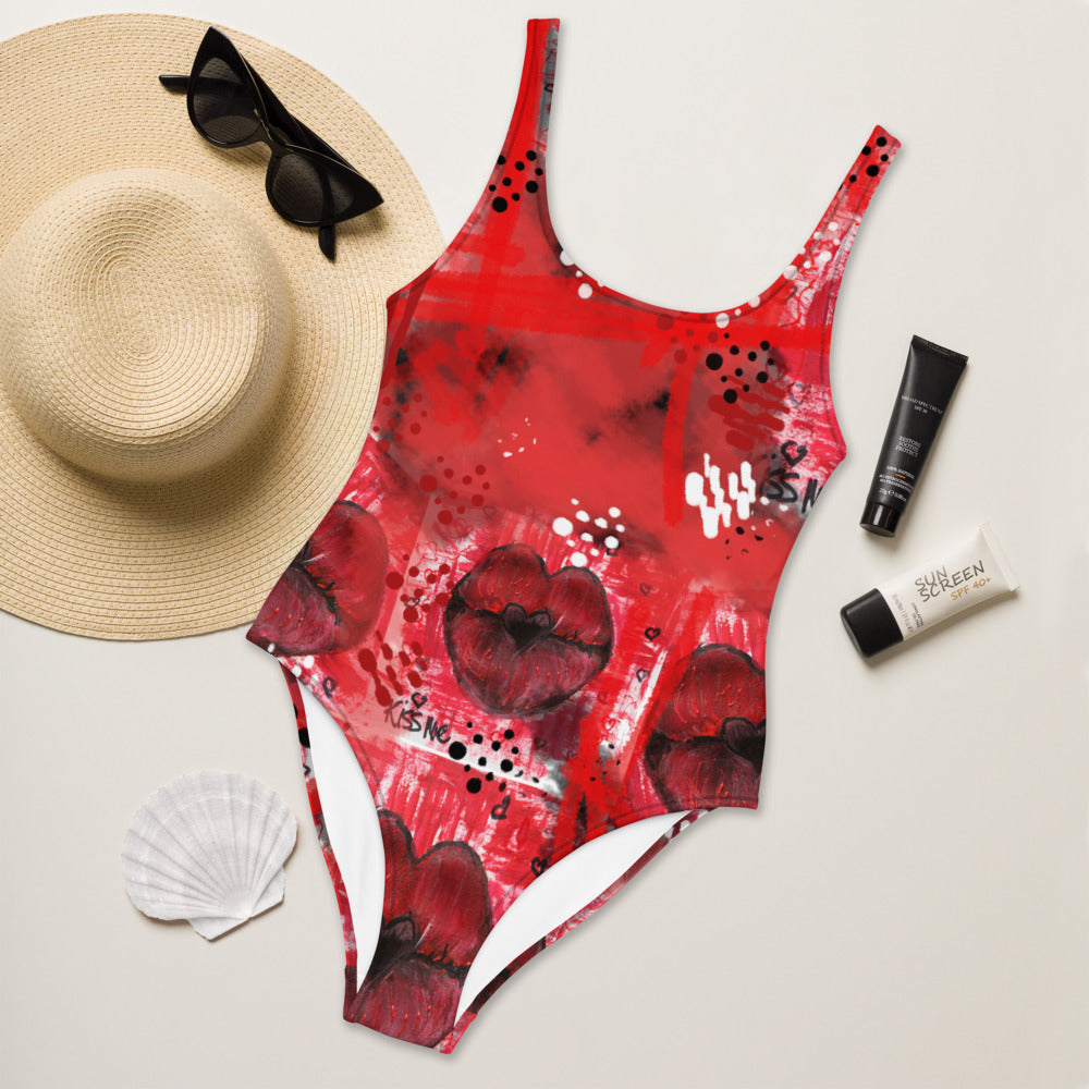 "Kiss me" One-Piece Swimsuit
