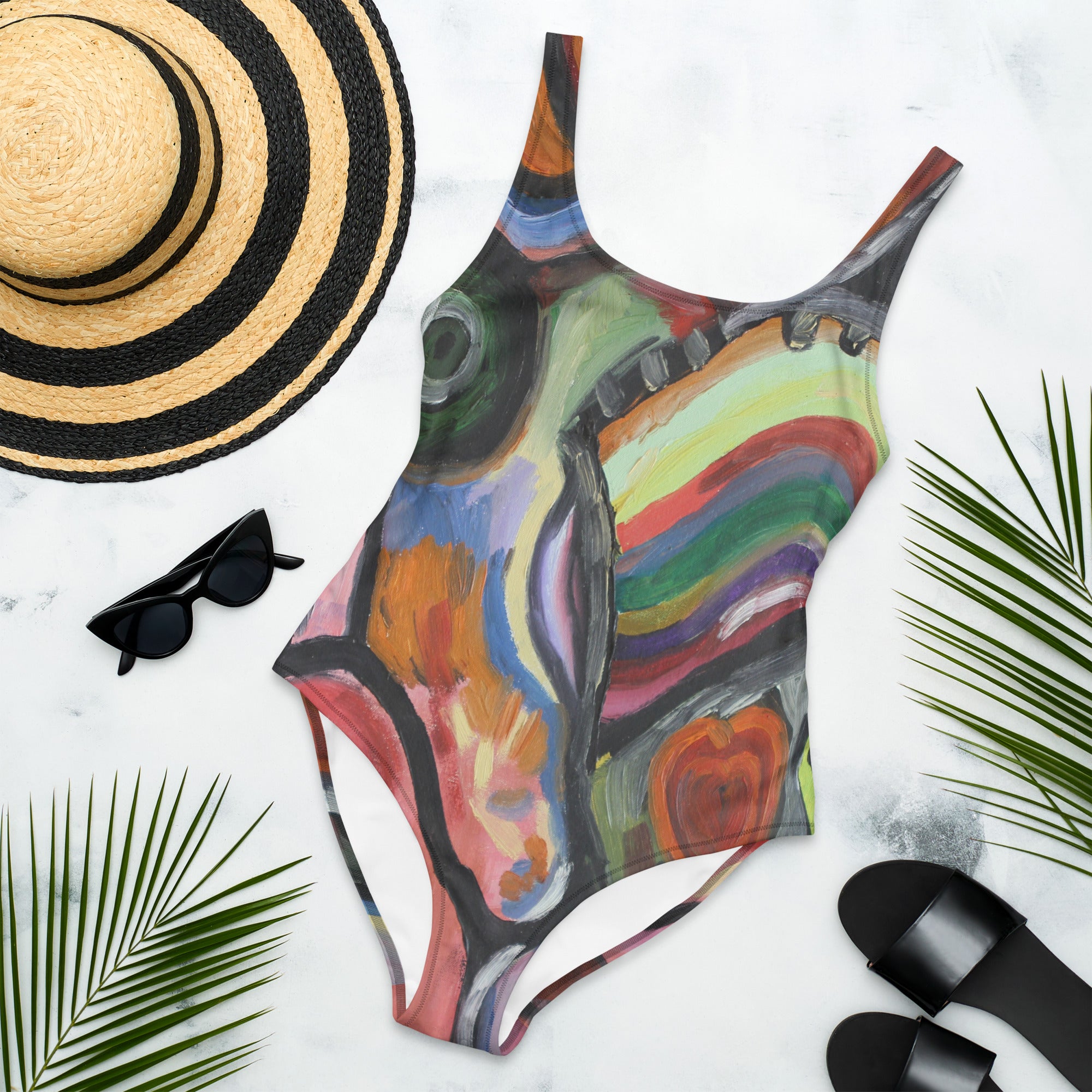 "Crazy heart"One-Piece Swimsuit