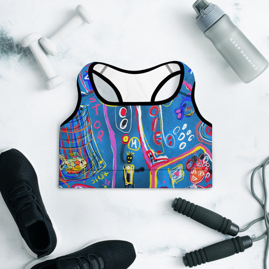 "Sudoku" Padded Sports Bra