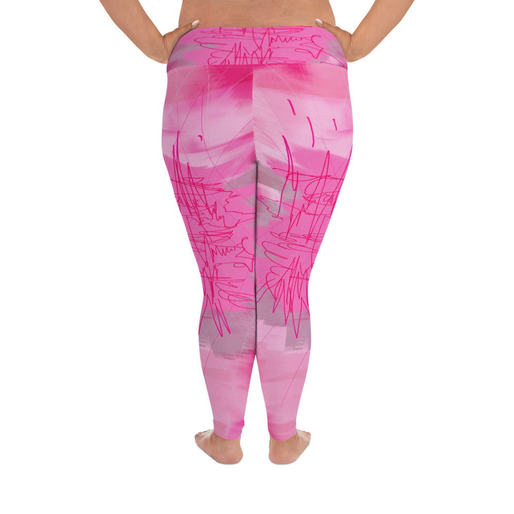 "Pink poem"  Plus Size Leggings