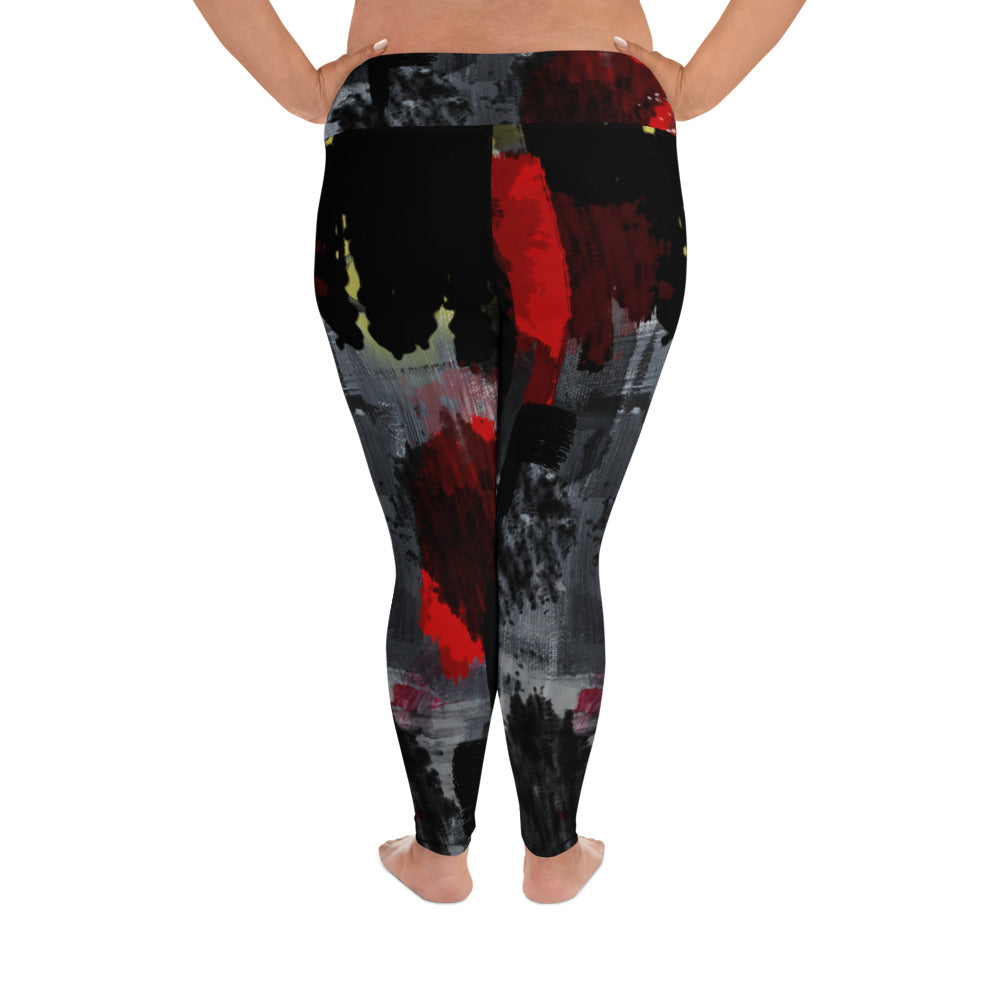 "Warrior" All-Over Print Plus Size Leggings