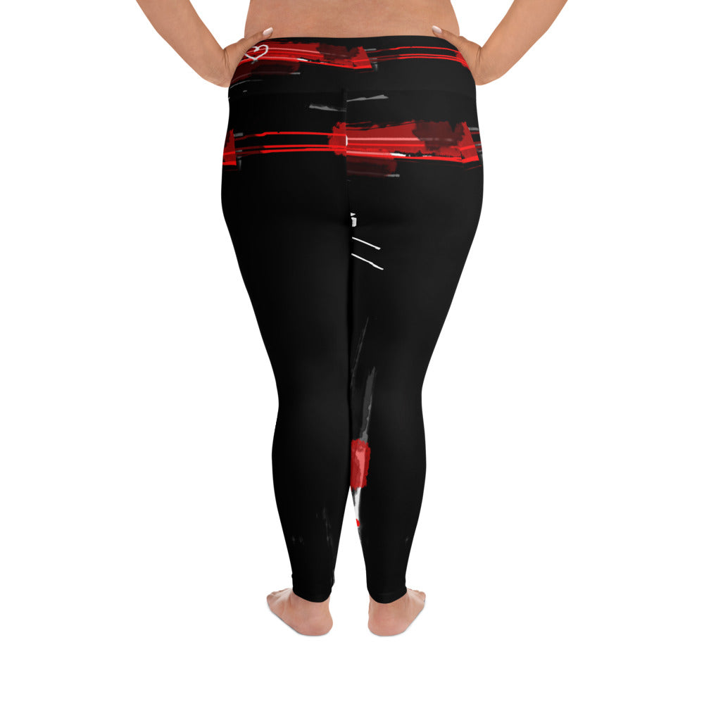 "Love for love" All-Over Print Plus Size Leggings