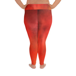 "Glowing" All-Over Print Plus Size Leggings