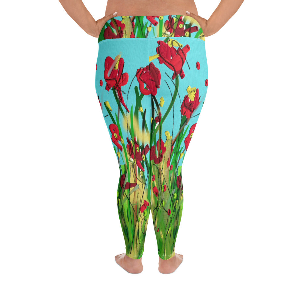 "Wild flower" All-Over Print Plus Size Leggings