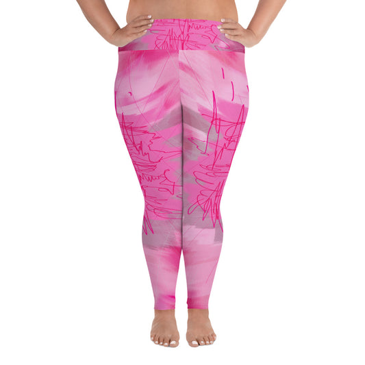 "Pink poem"  Plus Size Leggings