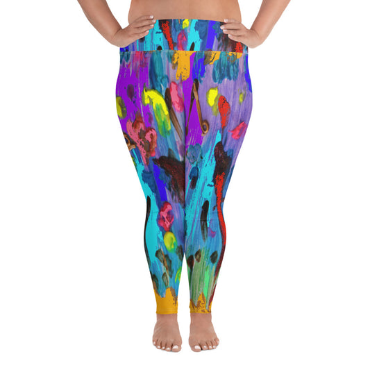 "My palette" All-Over Print Plus Size Leggings