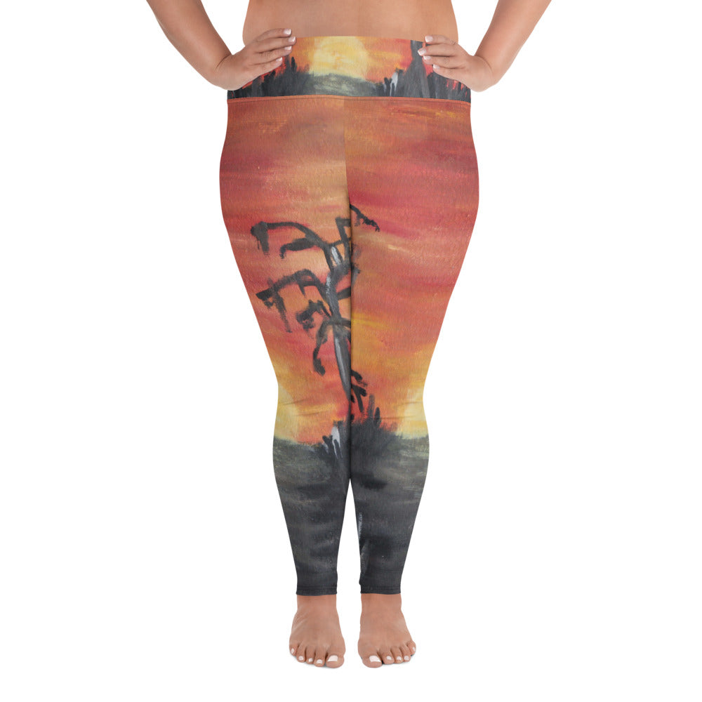 " African sunset" All-Over Print Plus Size Leggings