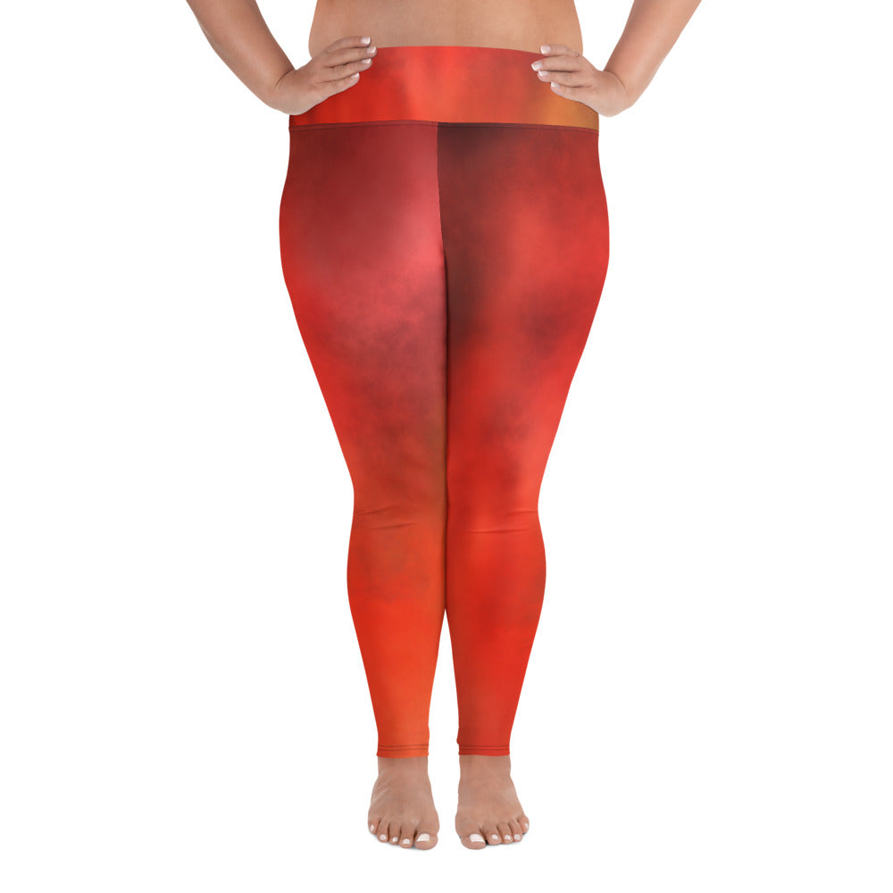 "Glowing" All-Over Print Plus Size Leggings