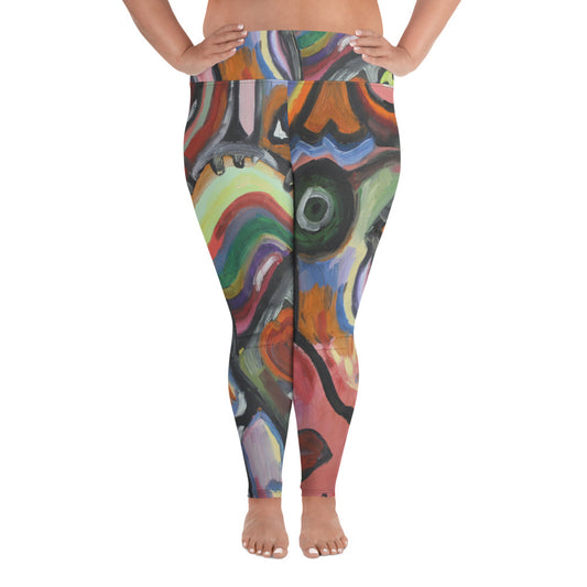 "Crazy life"All-Over Print Plus Size Leggings