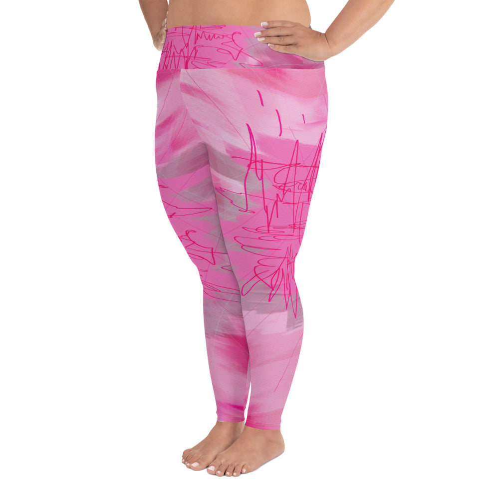 "Pink poem"  Plus Size Leggings