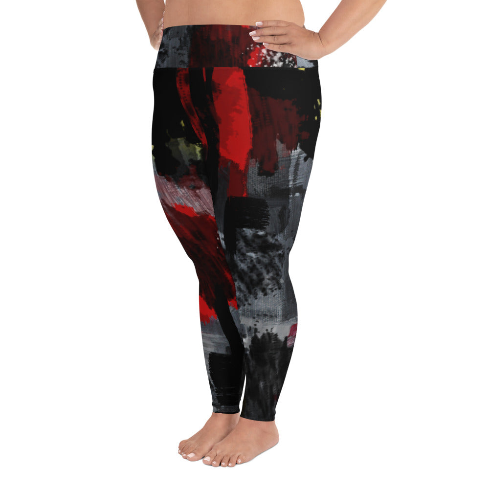 "Warrior" All-Over Print Plus Size Leggings