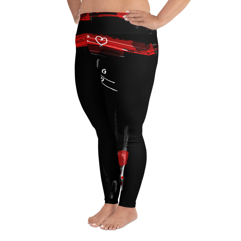 "Love for love" All-Over Print Plus Size Leggings