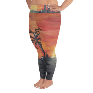 " African sunset" All-Over Print Plus Size Leggings