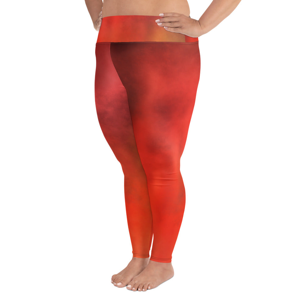 "Glowing" All-Over Print Plus Size Leggings