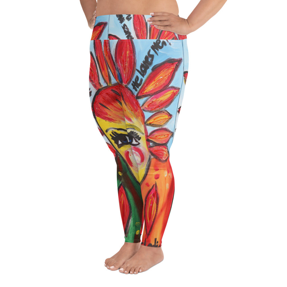 "He loves me he loves me not" All-Over Print Plus Size Leggings