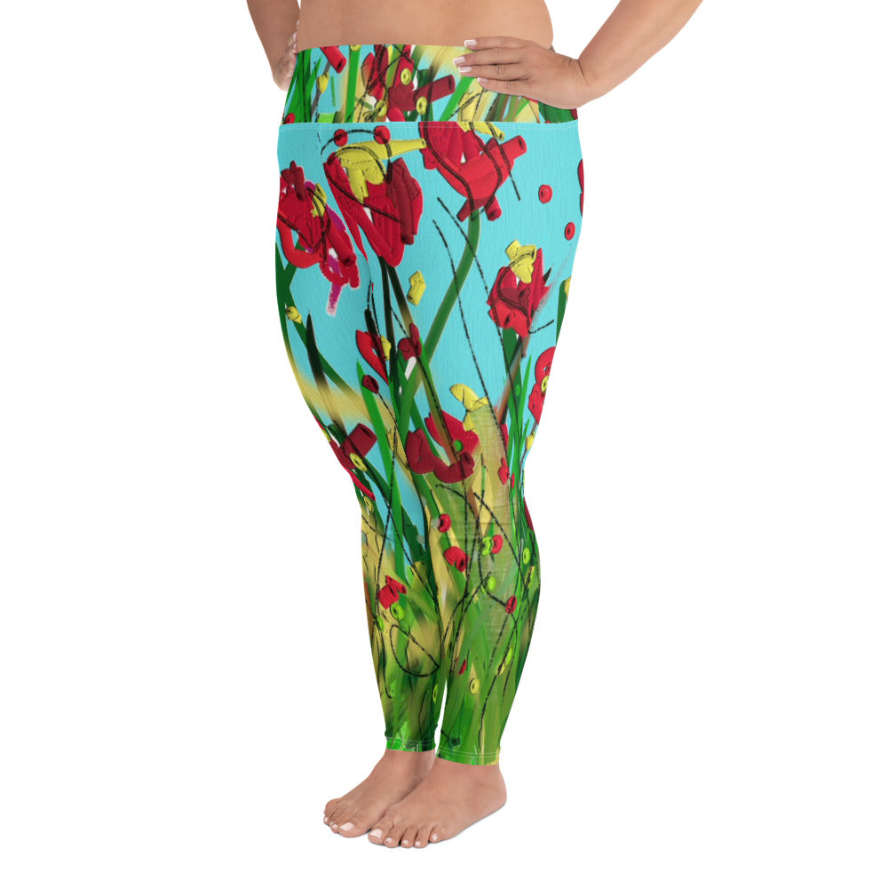 "Wild flower" All-Over Print Plus Size Leggings