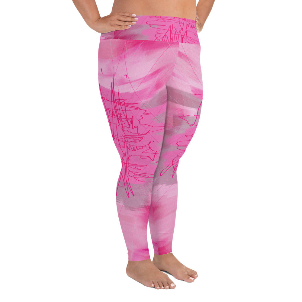 "Pink poem"  Plus Size Leggings