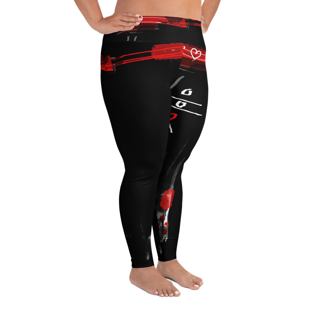 "Love for love" All-Over Print Plus Size Leggings