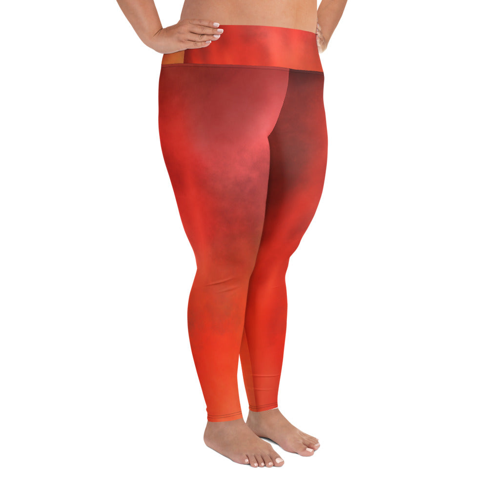 "Glowing" All-Over Print Plus Size Leggings