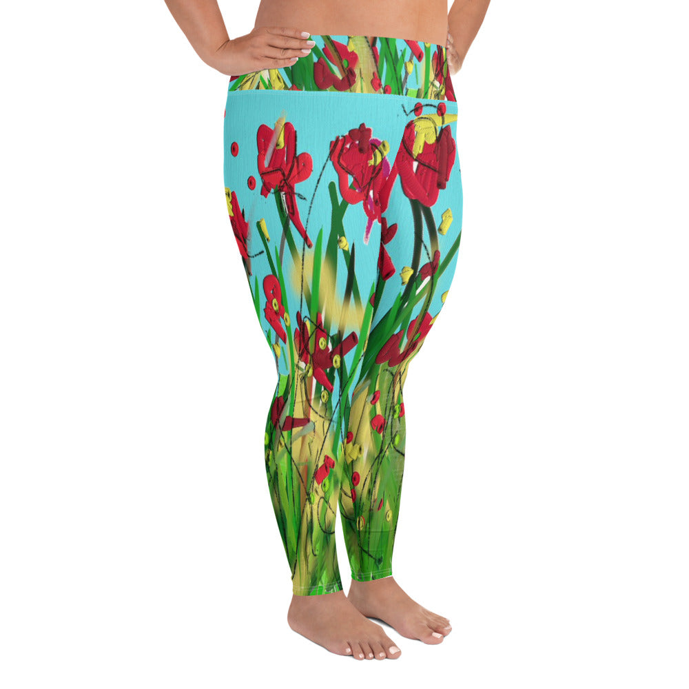 "Wild flower" All-Over Print Plus Size Leggings